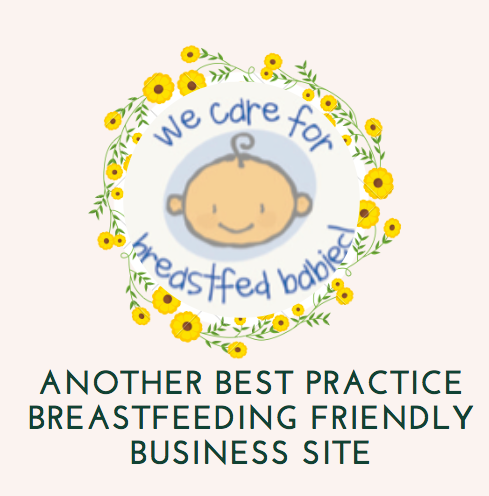 A logo for the breastfeeding friendly business site.